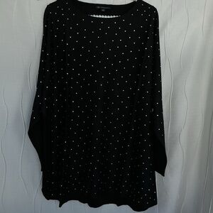 INC International Concepts Black Sweater with Sparkle Accents